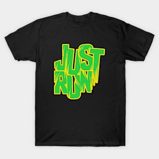 Just Run - Green and Yellow T-Shirt